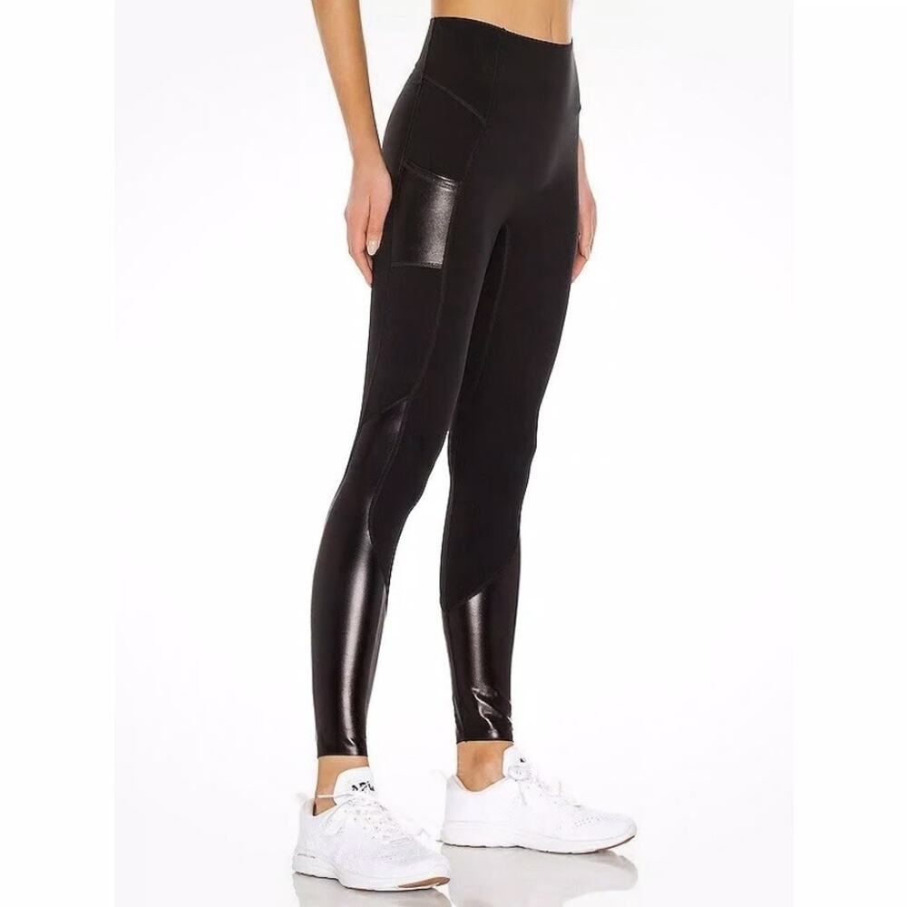 Spanx Every Wear Active Gloss Pocket Leggings Black Gym Workout Womens Plus 2x